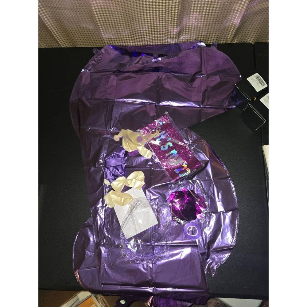 NWT Purple Holographic 27th Birthday Sash Glitter Text Party Accessory